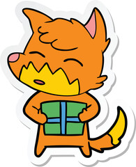 sticker of a cartoon fox