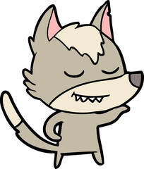 friendly cartoon wolf
