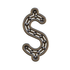 Obraz premium Futuristic Bearing 3D Alphabet or PNG Letters