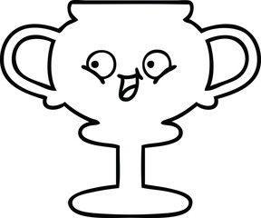 line drawing cartoon of a trophy