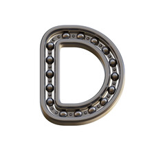 Obraz premium Futuristic Bearing 3D Alphabet or PNG Letters