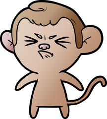 Fototapeta premium cartoon angry monkey