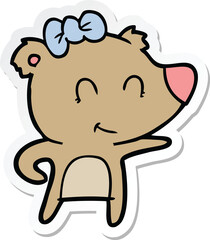 sticker of a female bear cartoon