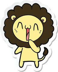 Fototapeta premium sticker of a happy cartoon lion