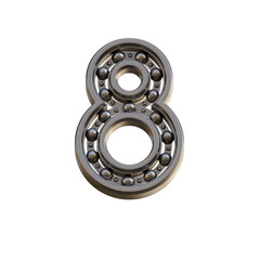 Futuristic Bearing 3D Alphabet or PNG Letters