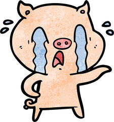 crying pig cartoon