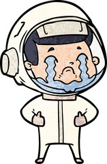 Obraz premium cartoon crying astronaut