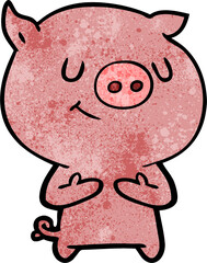 happy cartoon pig