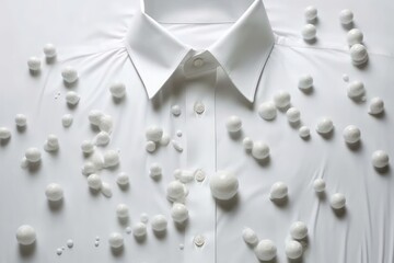 White shirt with detergent bubbles washed in water. Generative AI