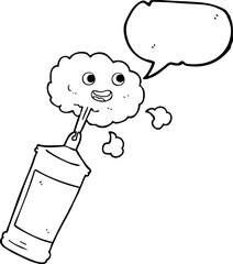 freehand drawn speech bubble cartoon spraying whipped cream