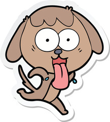 sticker of a cute cartoon dog