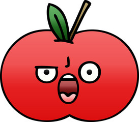gradient shaded cartoon of a red apple