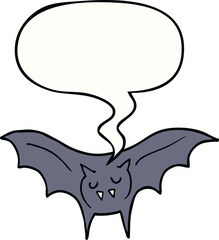 Fototapeta premium cartoon vampire bat with speech bubble