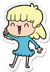 sticker of a cartoon woman