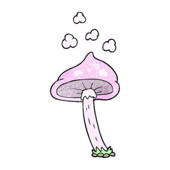 freehand textured cartoon mushroom
