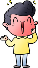 cartoon excited man
