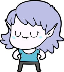 happy cartoon elf girl