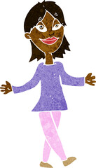 cartoon woman with no worries