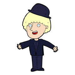 cartoon man in bowler hat