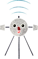 retro illustration style cartoon of a satellite