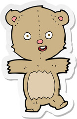 sticker of a cartoon dancing teddy bear