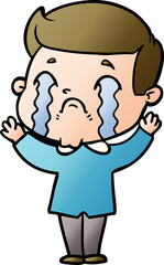 cartoon man crying