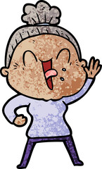 Obraz premium cartoon happy old woman