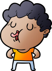 cartoon man pulling face