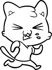 cartoon cat hissing
