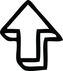 line drawing cartoon of a directional arrow