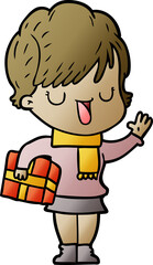 cartoon woman talking