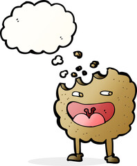 cookie cartoon character with thought bubble