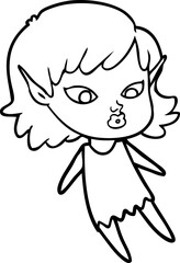 pretty cartoon elf girl