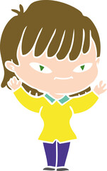 flat color style cartoon woman