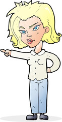 cartoon woman pointing