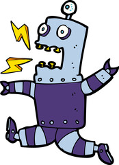 cartoon terrified robot