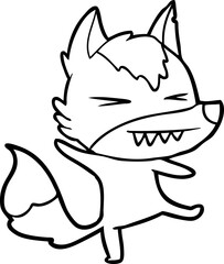 angry wolf cartoon