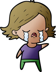 cartoon girl crying