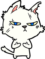 tough cartoon cat
