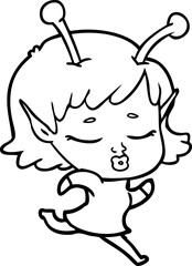cartoon alien girl