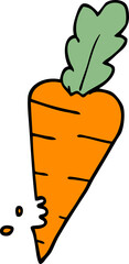 cartoon doodle carrot with bite marks