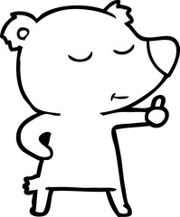 happy cartoon bear giving thumbs up