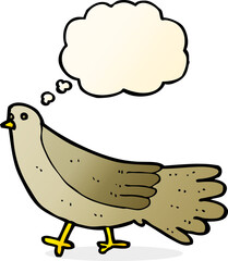 cartoon bird with thought bubble