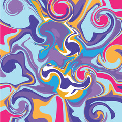 Spiral Psychedelic Design. Candy colors pink blue groovy illusion background