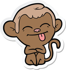 sticker of a funny cartoon monkey
