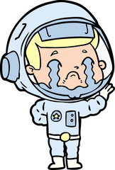Obraz premium cartoon crying astronaut
