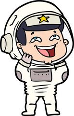 Obraz premium cartoon laughing astronaut