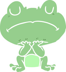 flat color style cartoon frog
