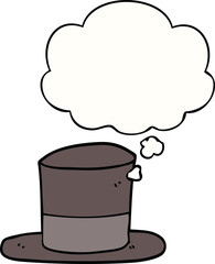 cartoon top hat with thought bubble