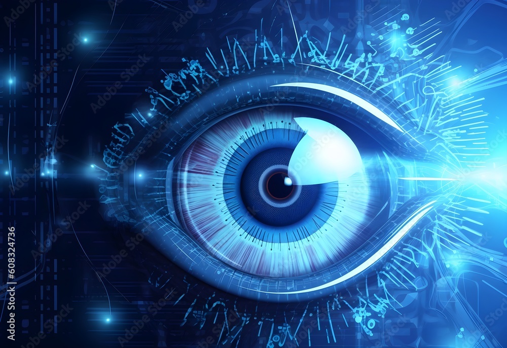 Canvas Prints eye and code